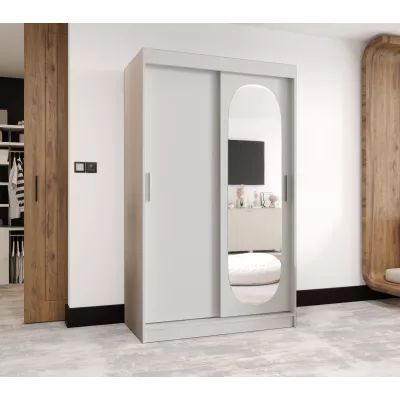 Šatní skříň 120 cm BEREN se zrcadlem - bílá