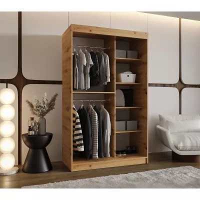 Šatní skříň 120 cm BEREN se zrcadlem - dub artisan