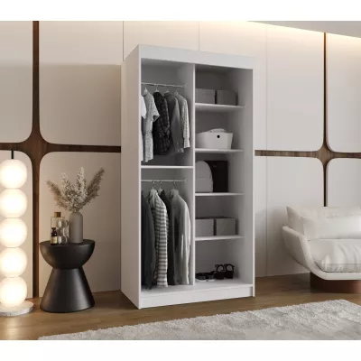 Šatní skříň 100 cm BEREN se zrcadlem - bílá