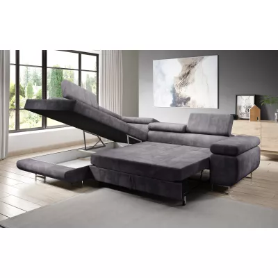 Rozkládací rohová sedačka PARASKA L - červená, levý roh