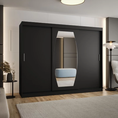 Šatní skříň 250 cm SEYMA - černá