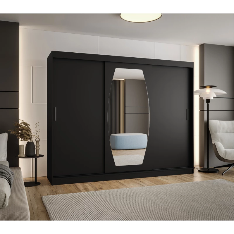 Šatní skříň 250 cm SEYMA - černá