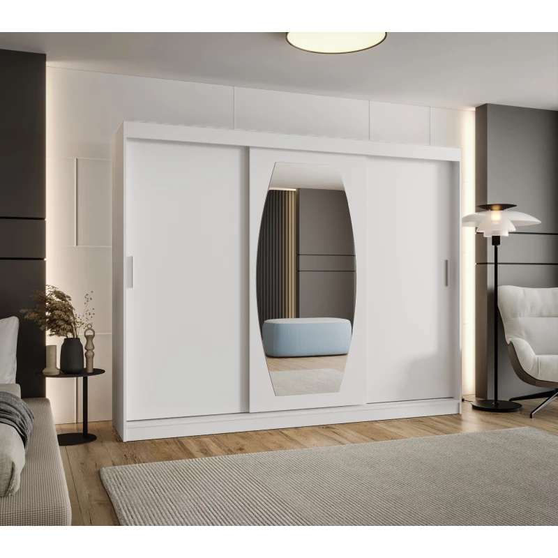 Šatní skříň 250 cm SEYMA - bílá