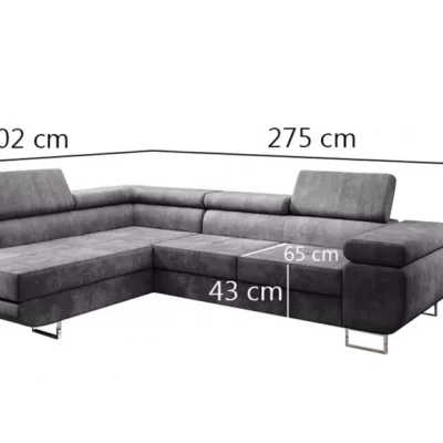 Rozkládací rohová sedačka PARASKA L - světle hnědá, levý roh