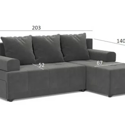 Malá sedací souprava VANESA - šedá / černá