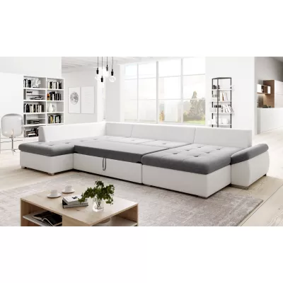 Rozkládací sedací souprava do U ODETTE - bílá / růžová