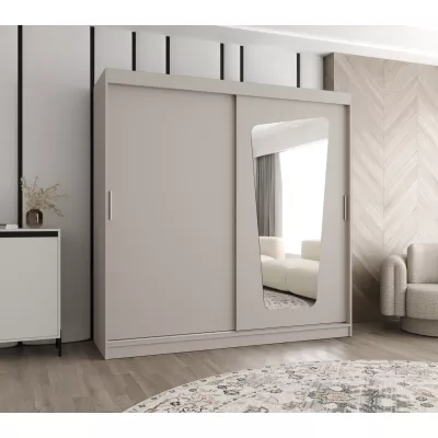 Šatní skříň 200 cm ZAMIRA se zrcadlem - kašmírová