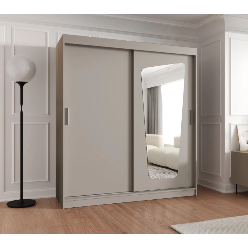 Šatní skříň 180 cm ZAMIRA se zrcadlem - kašmírová