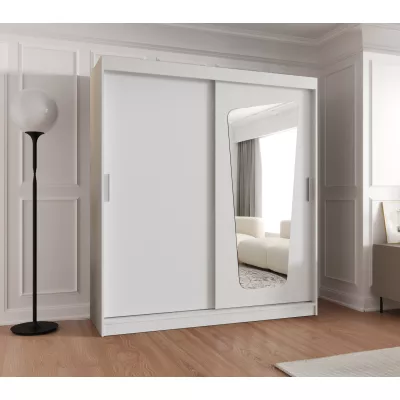 Šatní skříň 180 cm ZAMIRA se zrcadlem - bílá