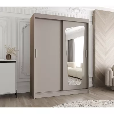 Šatní skříň 150 cm ZAMIRA se zrcadlem - kašmírová