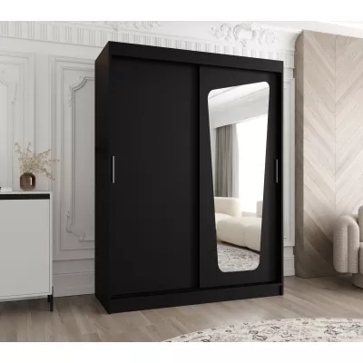 Šatní skříň 150 cm ZAMIRA se zrcadlem - černá