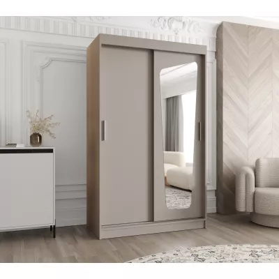 Šatní skříň 120 cm ZAMIRA se zrcadlem - kašmírová