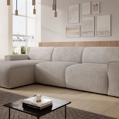 Rohová sedací souprava OSKARA - béžová, levý roh