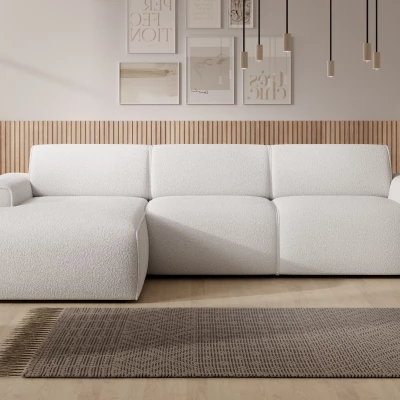 Rohová sedací souprava OSKARA - bílá, levý roh