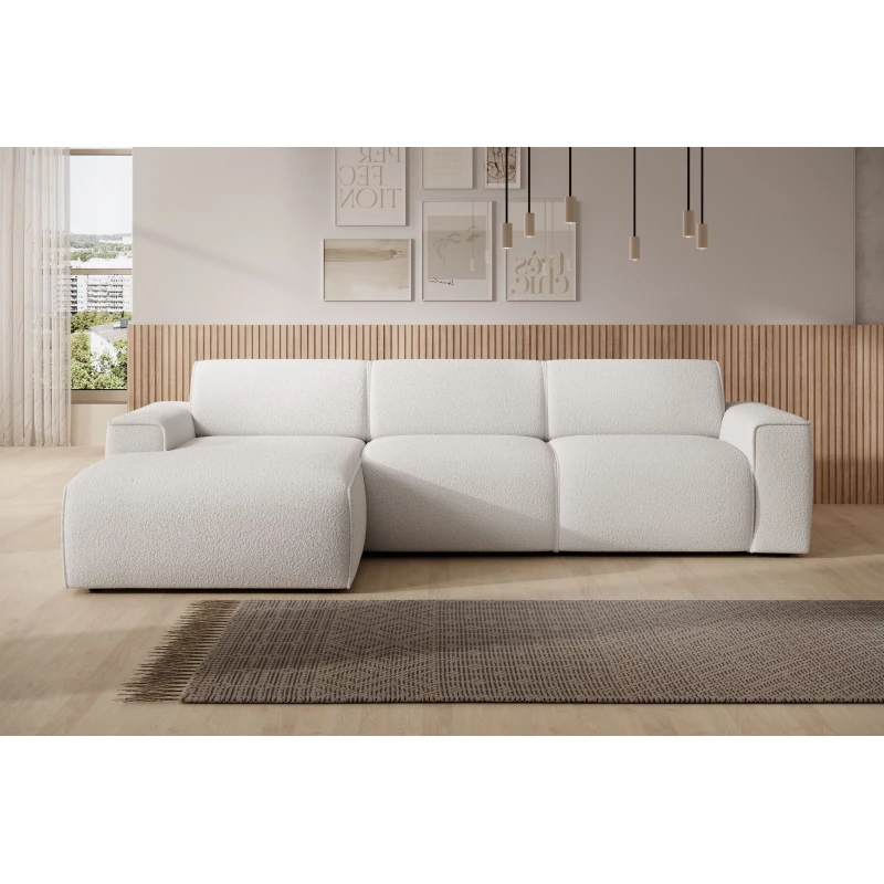 Rohová sedací souprava OSKARA - bílá, levý roh