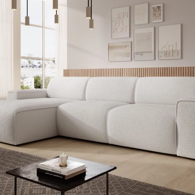 Rohová sedací souprava OSKARA - bílá, levý roh