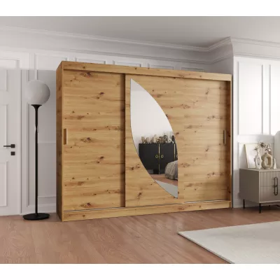 Šatní skříň 250 cm SUDENA s posuvnými dveřmi - dub artisan