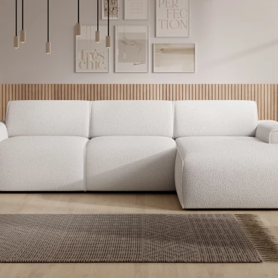 Rohová sedací souprava OSKARA - bílá, pravý roh