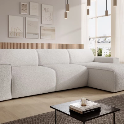 Rohová sedací souprava OSKARA - bílá, pravý roh