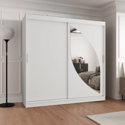 Šatní skříň 200 cm SUDENA s posuvnými dveřmi - bílá