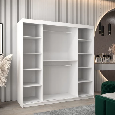 Šatní skříň 200 cm SUDENA s posuvnými dveřmi - bílá