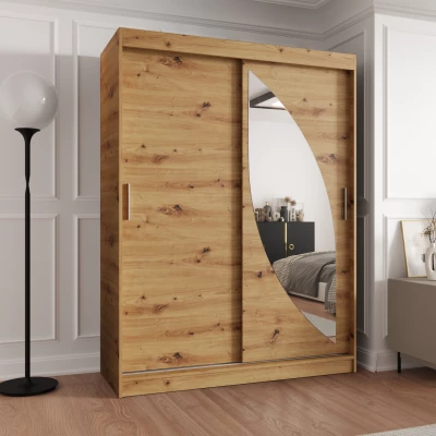 Šatní skříň 150 cm SUDENA s posuvnými dveřmi - dub artisan
