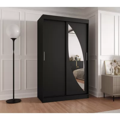 Šatní skříň 120 cm SUDENA s posuvnými dveřmi - černá