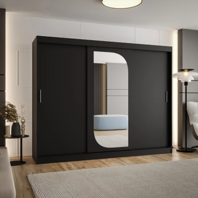 Šatní skříň 250 cm CEYDA - černá