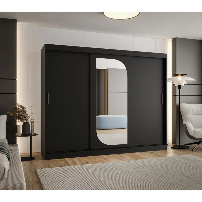 Šatní skříň 250 cm CEYDA - černá