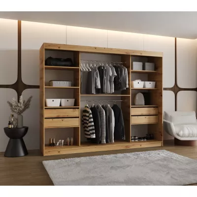 Šatní skříň 250 cm CEYDA - dub artisan