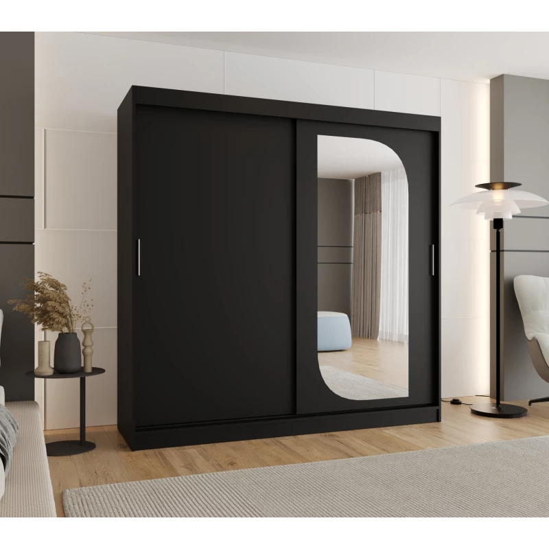 Šatní skříň 200 cm CEYDA - černá