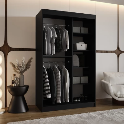 Šatní skříň 120 cm CEYDA - černá