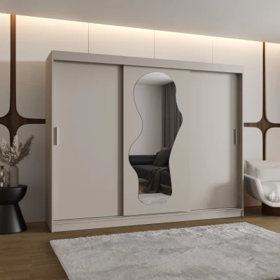 Šatní skříň 250 cm BEYZA se zrcadlem - kašmírová