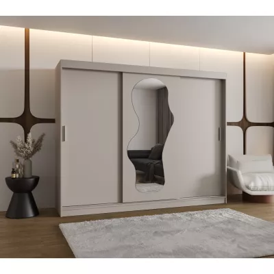Šatní skříň 250 cm BEYZA se zrcadlem - kašmírová