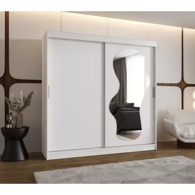 Šatní skříň 200 cm BEYZA se zrcadlem - bílá