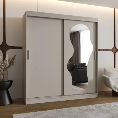 Šatní skříň 180 cm BEYZA se zrcadlem - kašmírová