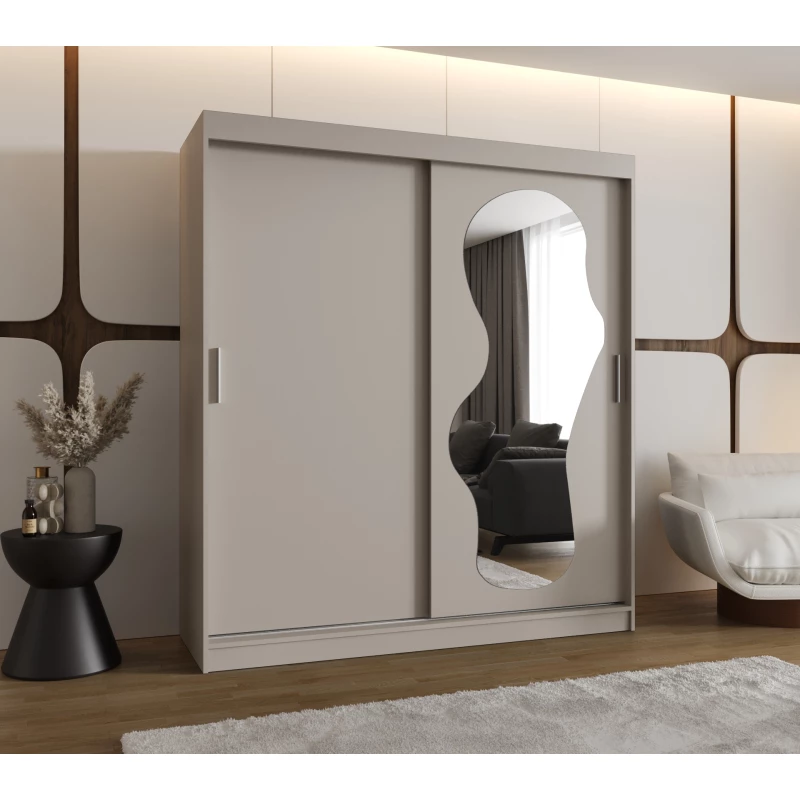 Šatní skříň 180 cm BEYZA se zrcadlem - kašmírová