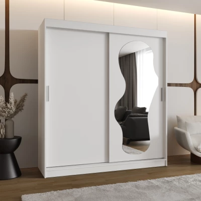 Šatní skříň 180 cm BEYZA se zrcadlem - bílá