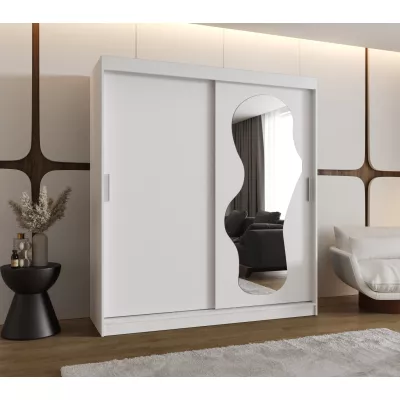 Šatní skříň 180 cm BEYZA se zrcadlem - bílá