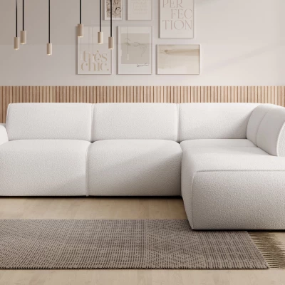 Designová sedací souprava OSKARA L - bílá, pravý roh