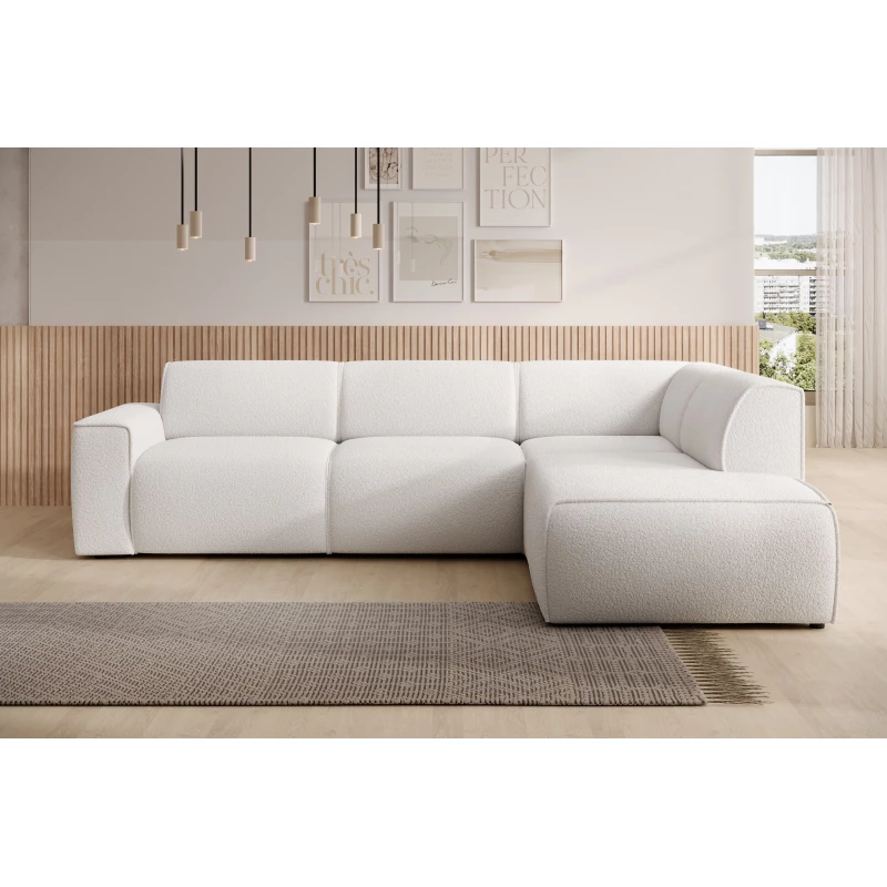 Designová sedací souprava OSKARA L - bílá, pravý roh