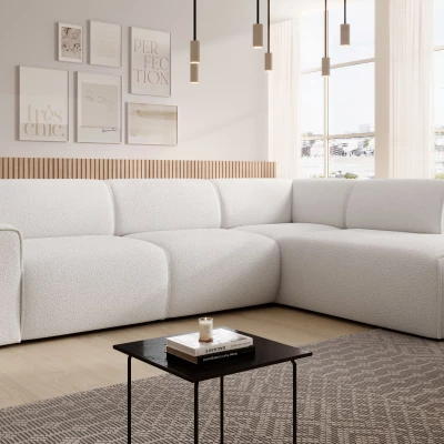 Designová sedací souprava OSKARA L - bílá, pravý roh