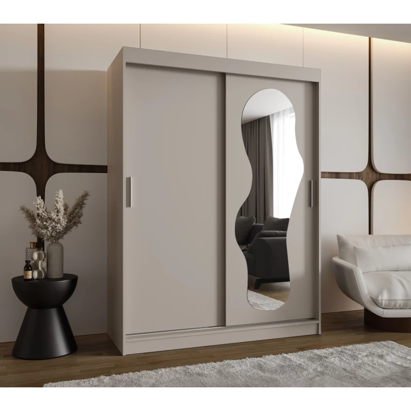 Šatní skříň 150 cm BEYZA se zrcadlem - kašmírová