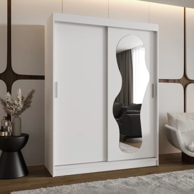 Šatní skříň 150 cm BEYZA se zrcadlem - bílá