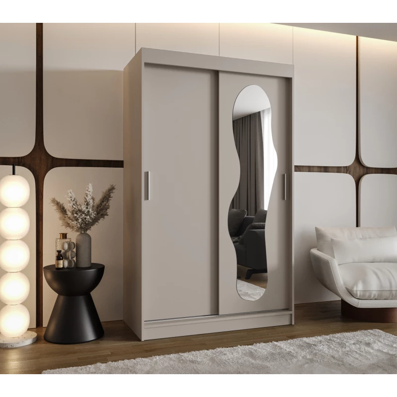 Šatní skříň 120 cm BEYZA se zrcadlem - kašmírová