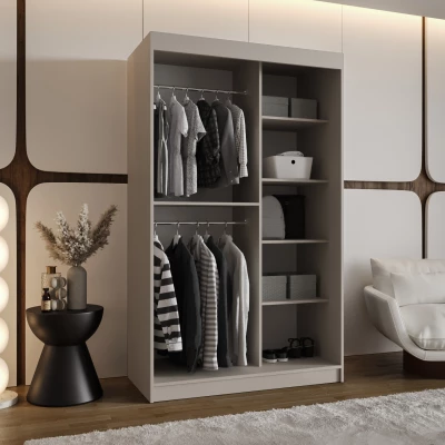 Šatní skříň 120 cm BEYZA se zrcadlem - kašmírová