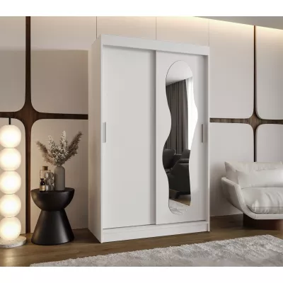 Šatní skříň 120 cm BEYZA se zrcadlem - bílá