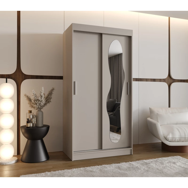 Šatní skříň 100 cm BEYZA se zrcadlem - kašmírová