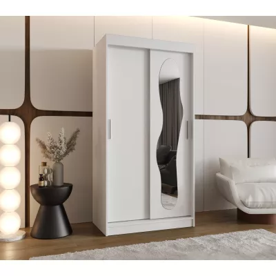 Šatní skříň 100 cm BEYZA se zrcadlem - bílá