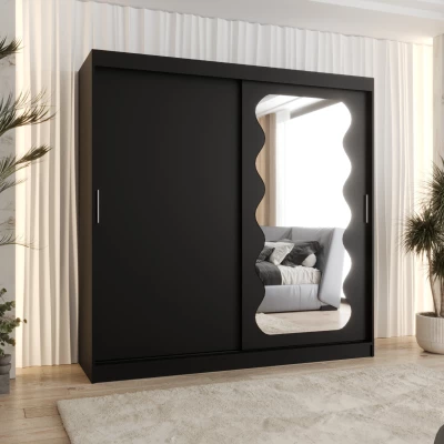 Šatní skříň 200 cm ROZANA - černá